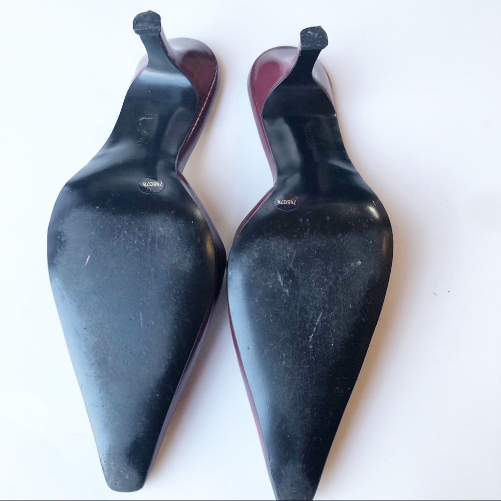 BCBG Cranberry Leather Mules Size 7 - Picture 6 of 7